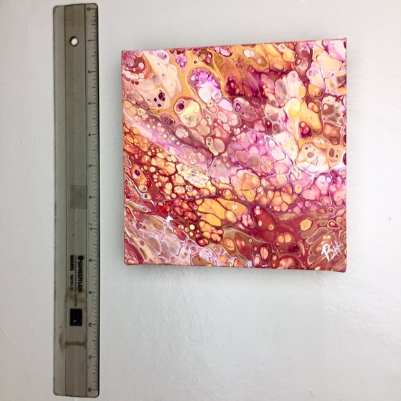 Orange Pour Painting - Picture 2 of 5